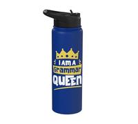 I am A Grammar Queen Funny English Teacher Stainless Steel Insulated Water Bottle