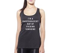 I am a Happy-Go-Lucky Ray of Fu****g Sunshine Women's Vest - black Large