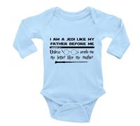 I Am A Jedi Like My Father Before Me Rompers Long Sleeve Baby One-Piece Clothing C-Blue