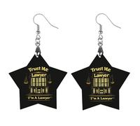 I Am A Lawyer Trust Me Printed Wooden Earrings for Women Trendy Lightweight Charms Pendant Jewelry Love