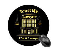 I Am A Lawyer Trust Me Trendy Round Mouse Pad Non Slip Waterproof Mousepad Desk Mat for Office Gaming