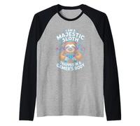 I Am A Majestic Sloth Trapped in A Gamers Body Gaming Raglan Baseball Tee