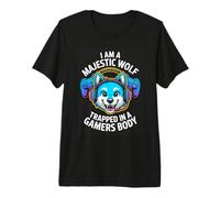 I Am A Majestic Wolf Trapped in A Gamers Body Gaming Premium T-Shirt