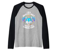 I Am A Majestic Wolf Trapped in A Gamers Body Gaming Raglan Baseball Tee
