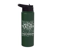 I Am A Math Teacher of Course I Have Problems Funny Math Stainless Steel Insulated Water Bottle