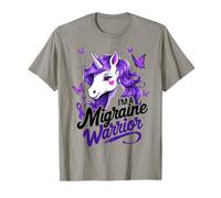 I Am A Migraine Warrior Support Unicorn Migraine Fighters T-Shirt