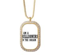 I Am A Millionaire In The Dream Necklace Pendant Diamond Crystal Golden Jewelry