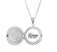 I Am A Millionaire In The Games Locket Necklace Hold Picture Jewelry Birthday Gift
