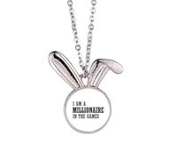 I Am A Millionaire In The Games Rabbit Necklace Pendant Bunny Animal Jewelry Gift