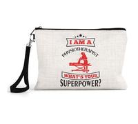 I Am A Physiotherapist Whats Your Superpower?, Best physiotheraphy nurse Gift, Linen Cosmetics Bag, Make up Bag, Beauty Bag.