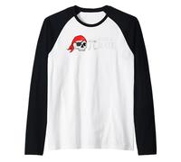 I am A Pi-Rate Pirate Skull Mathematical Symbol Pi Day Raglan Baseball Tee