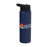 I am A Pi-Rate Pirate Skull Mathematical Symbol Pi Day Stainless Steel Insulated Water Bottle