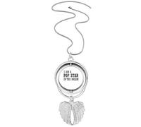 I Am A Pop Star In The Dream Pendant Angel Wings Rotating Necklace Jewelry