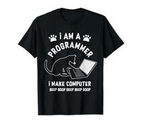 I Am a Programmer Programmer Computer Scientist Computer Cat T-Shirt