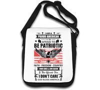 I Am A Proud American I Am Not Afraid to Be Patriotic Shoulder Bag White