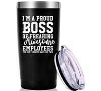 I Am A Proud Boss Travel Mug Tumbler.Funny Boss Day,Office Gifts.Moving Appreciation Retirement Birthday Christmas Gifts For Men Women Boss Boss Lady From Employees(20oz Black)