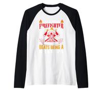 I Am A Proud Firefighter But Nothing Beats Being A Grandpa Raglan Baseball Tee