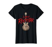 I Am A Rockstar Value Graphic T-Shirt, Women, Black, L