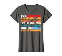 I am a Runner Dad Cool Running Dad T-Shirt, Women, Asphalt Grey, Small