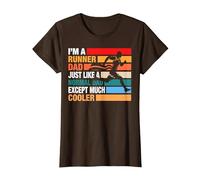 I am a Runner Dad Cool Running Dad T-Shirt, Women, Brown, Medium