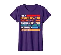 I am a Runner Dad Cool Running Dad T-Shirt, Women, Purple, Small