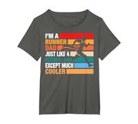 I am a Runner Dad Cool Running Dad T-Shirt, Women's Plus, Asphalt Grey, 4X
