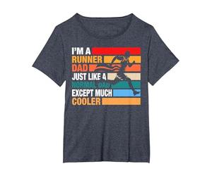 I am a Runner Dad Cool Running Dad T-Shirt, Women's Plus, Heather Blue, 2X
