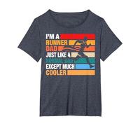 I am a Runner Dad Cool Running Dad T-Shirt, Women's Plus, Heather Blue, 6X