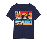 I am a Runner Dad Cool Running Dad T-Shirt, Women's Plus, Navy Blue, 1X