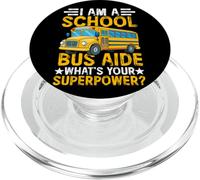 I Am A School Bus Aide What's Your Superpower? PopSockets PopGrip for MagSafe