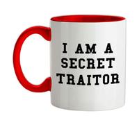 I Am A Secret Traitor - 11oz - Ceramic Two-Tone Mug for Coffee/Tea - Red/White - One Size