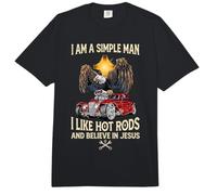 I Am a Simple Man I Like Hot Rods and Believe in Jesus Eagle Comfort Colors Adult Heavyweight T-Shirt