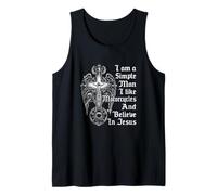 I Am A Simple Man I Like Motorcycles and Believe in Jesus Tank Top