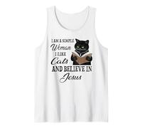 I am a Simple Woman I Like Cats and Believe in Jesus Tank Top