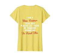 i am a Slow Runner Dear god T-Shirt, Women, Lemon Yellow, Large