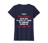 i am a Slow Runner Dear god T-Shirt, Women, Navy Blue, Large