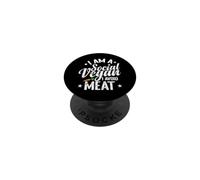 I am a Social Vegan I Avoid Meat PopSockets Adhesive PopGrip