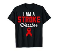 I Am A Stroke Warrior Red Ribbon Awareness Stroke Survivor T-Shirt