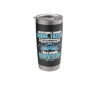 I Am A Strong Survivor - Ovarian Cancer Teal Cervical Cancer Stainless Steel Insulated Tumbler