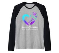 I Am A Survivor Suicide Prevention Awareness Raglan Baseball Tee