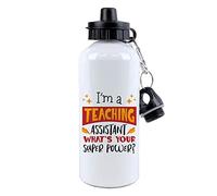 I Am a Teaching Assistant Whats Your Superpower Thanks Giving, Teacher Appreciation, Birthday, Christmas 500 ml Aluminium Water Bottle.