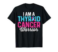 I Am A Thyroid Cancer Warrior Teal Pink Blue Survivor T-Shirt