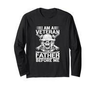 I Am A Veteran Like My Father Before Military Skull US Army Long Sleeve T-Shirt