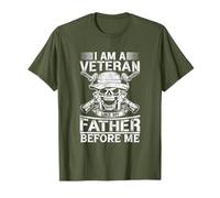 I Am A Veteran Like My Father Before Military Skull US Army T-Shirt