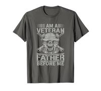 I Am A Veteran Like My Father Before Military Skull US Army T-Shirt