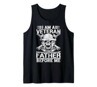 I Am A Veteran Like My Father Before Military Skull US Army Tank Top