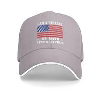 I Am A Veteran My Oath Never Expires Hats Veterans Day Baseball Cap Gray