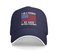 I Am A Veteran My Oath Never Expires Hats Veterans Day Baseball Cap Navy Blue