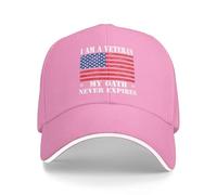 I Am A Veteran My Oath Never Expires Hats Veterans Day Baseball Cap Pink