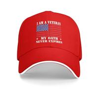 I Am A Veteran My Oath Never Expires Hats Veterans Day Baseball Cap Red